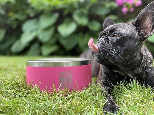 Miniatura 8 de Tuff Pupper Cuenco de acero inoxidable aislado resistente de 100 onzas para perros grandes, base antideslizante, apto para lavavajillas