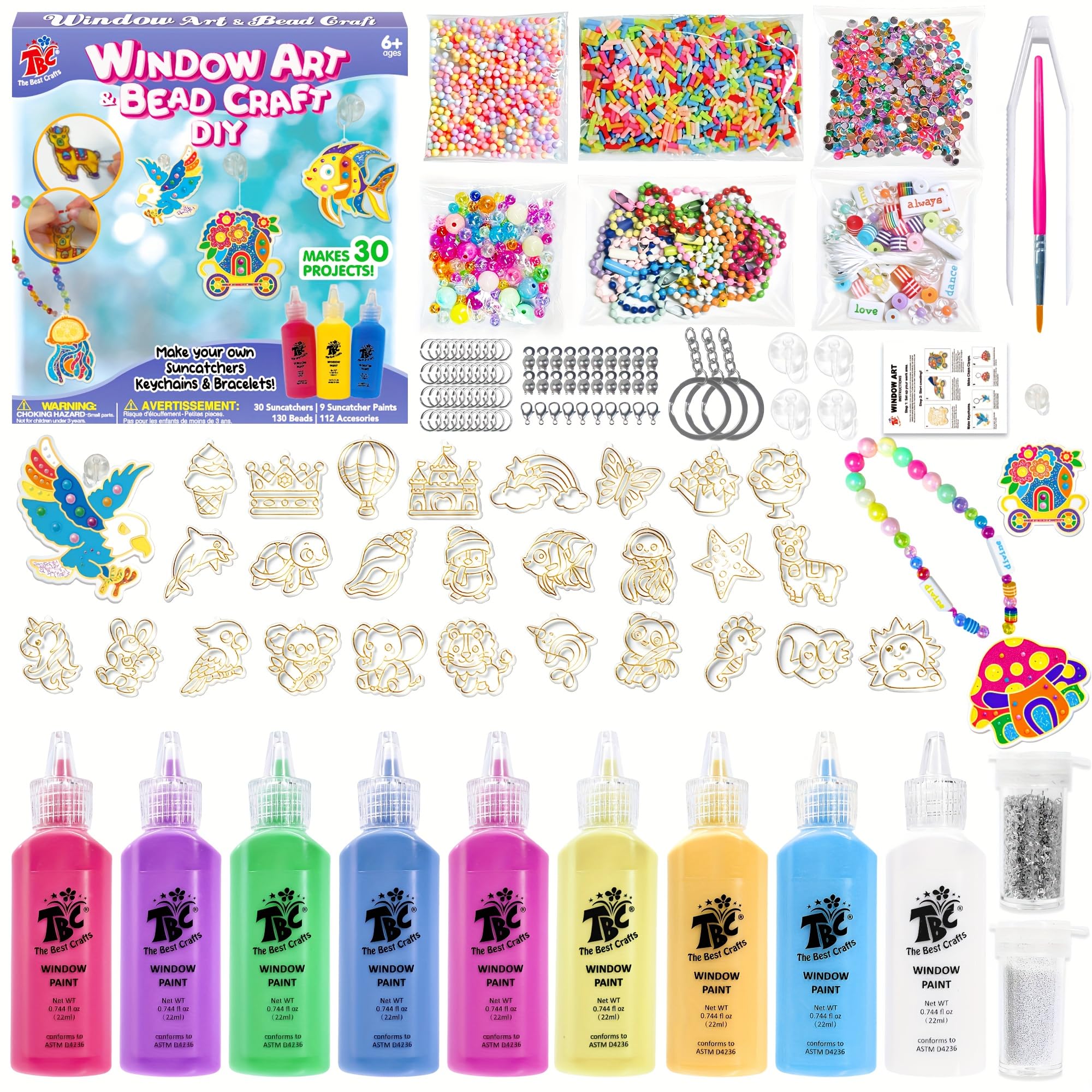 TBC Kit de bricolage pour décoration de fenêtre et perles