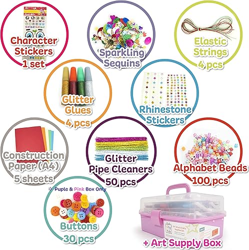 Miniatura 3 de Olly Kids Suministros de arte y manualidades para niños y niñas de 4 5 6 7 8 9 10 11 y 12 juego de suministros de manualidades definitivo en caja de