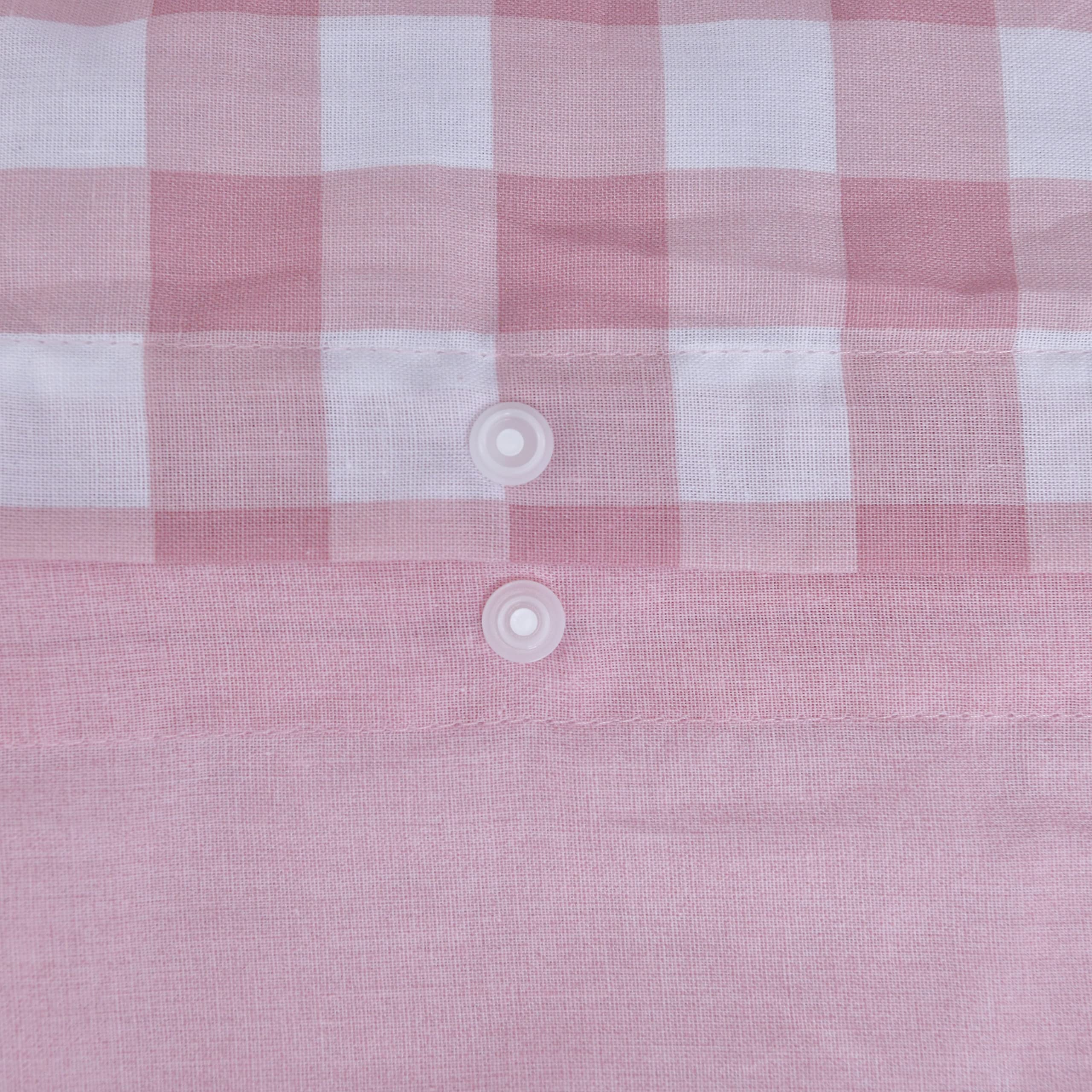 Sleepdown Gingham Geruit Grijs Effen Omgekeerd Zacht Onderhoudsvriendelijk Dekbedovertrek Met Ruches Rand Kussenslopen King 230 Cm X 220 Cm 2113802827