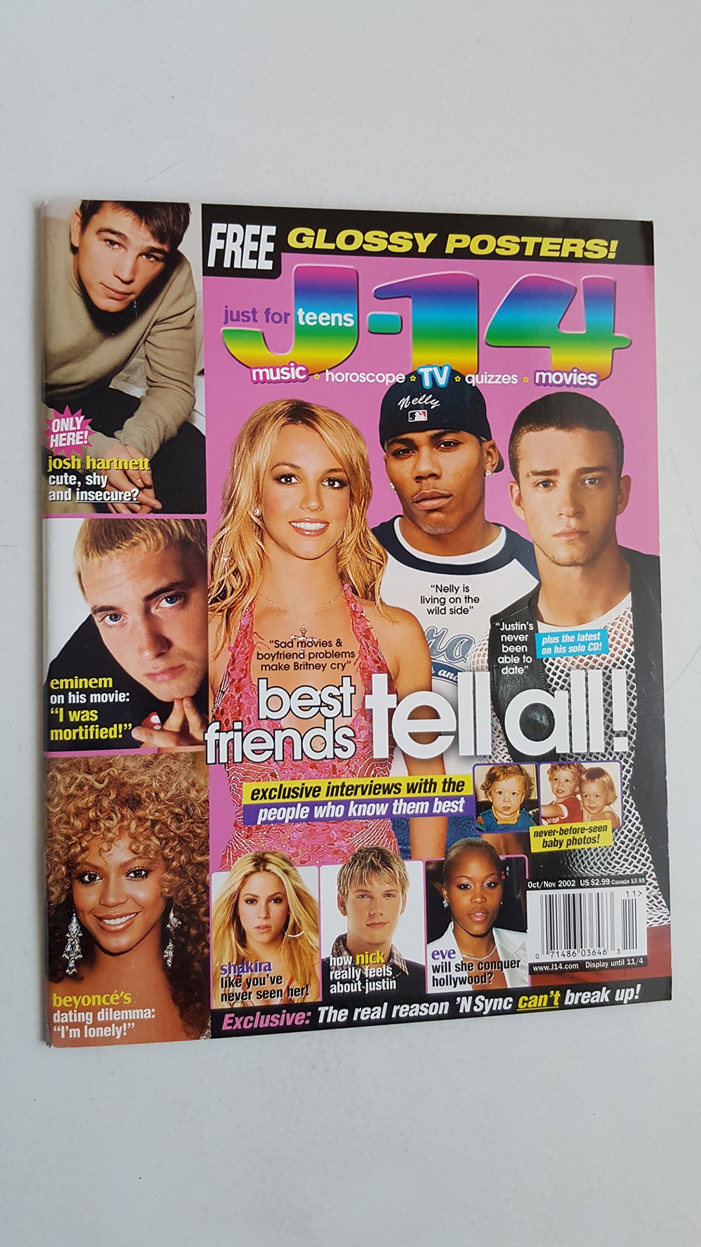 J-14 Magazine October - November 2002 Nelly, Justin Timberlake, Eve, Eminem, Beyonce & More