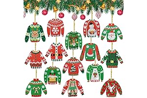 AnyDesign 15Pcs Christmas Diamond Painting Ornaments