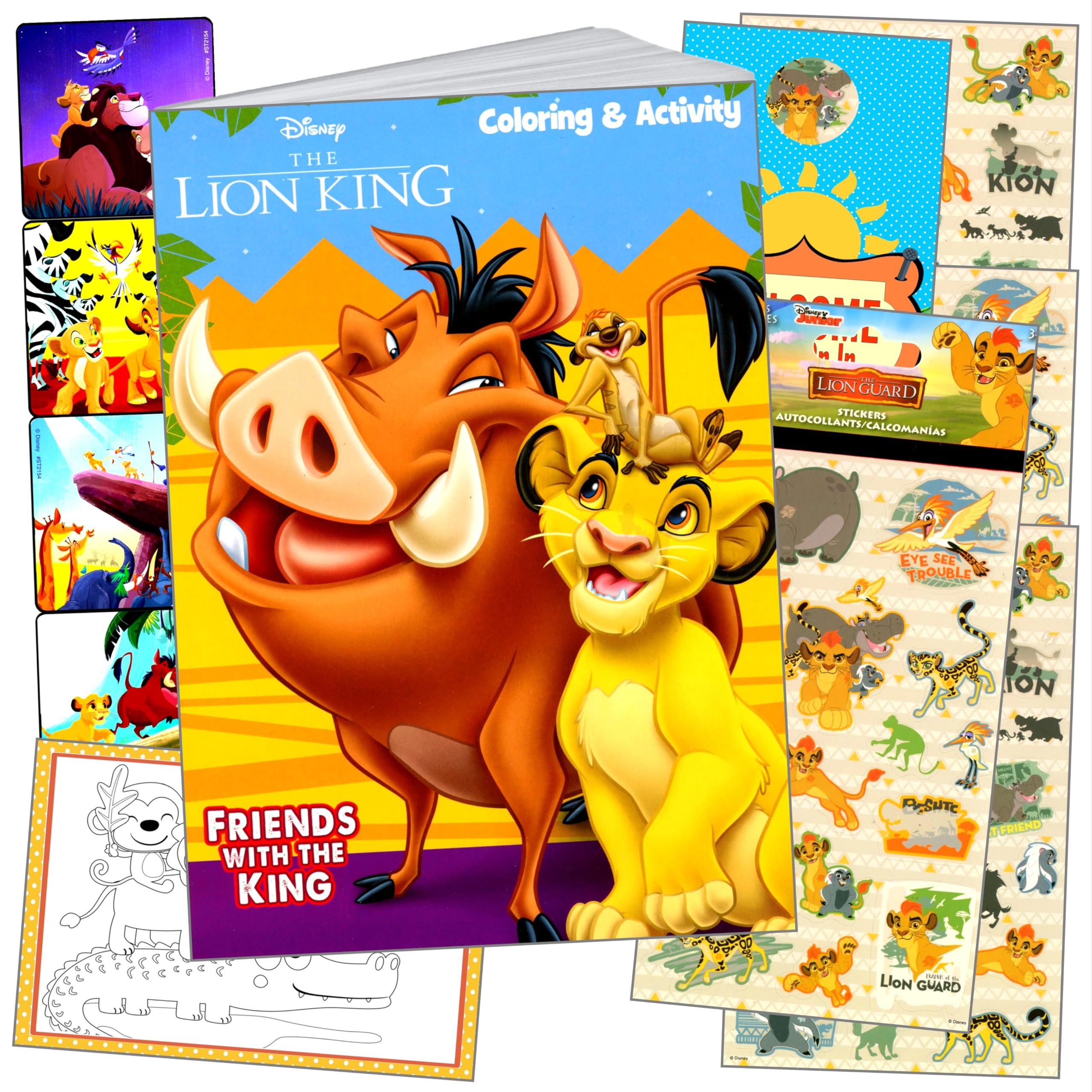 Bendon Lion King Coloring Book Stickers Activity Set with Lion King Sticker Sheets, Reward Stickers, and More