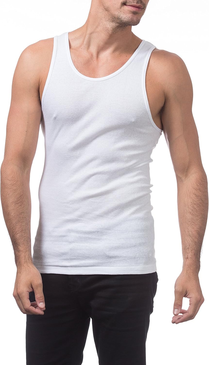 Pro Club Men's Premium Ringspun Cotton Ribbed A-Shirt Multipack