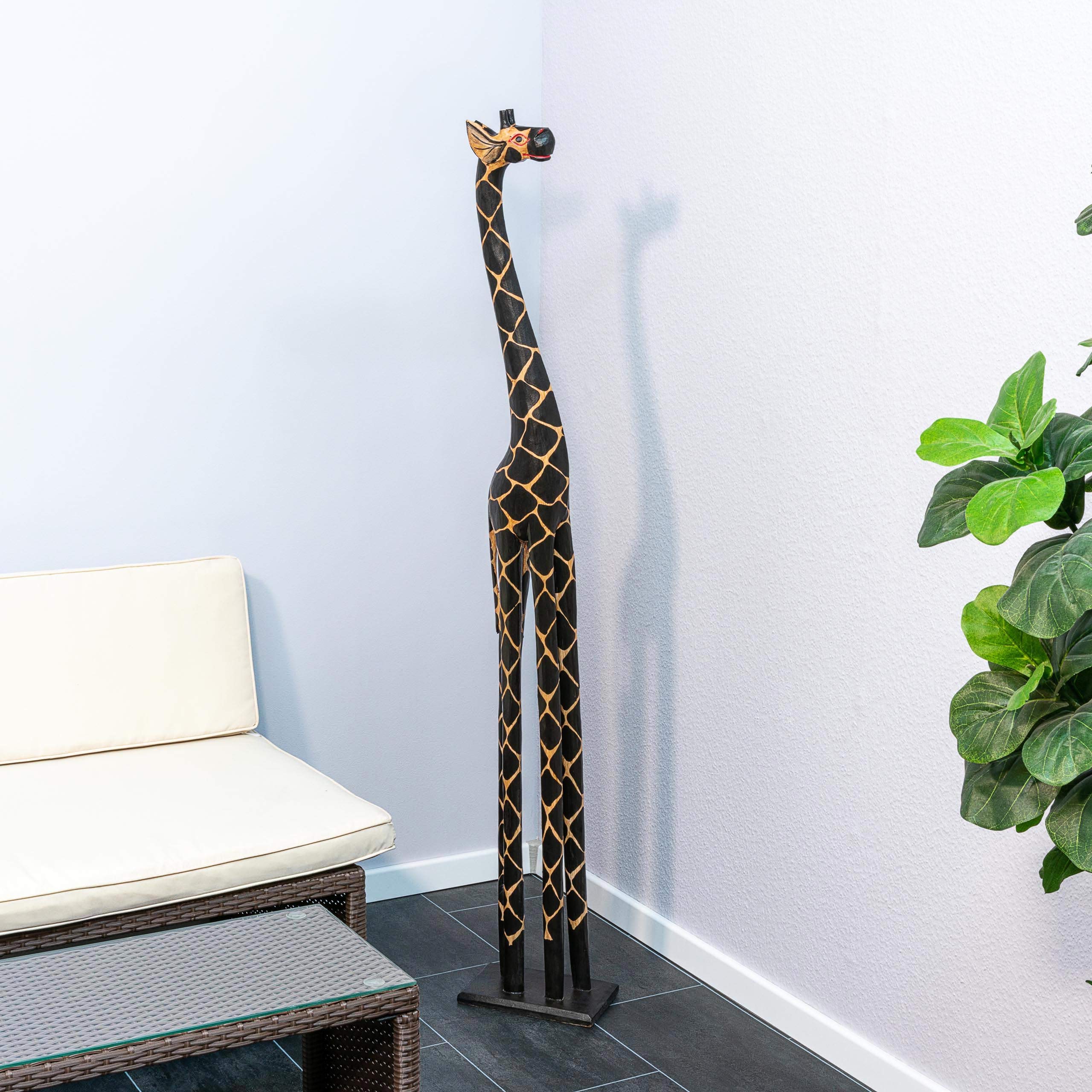 DIVERO Deko Giraffe aus Holz – Größe XL - gefertigt in Handarbeit
