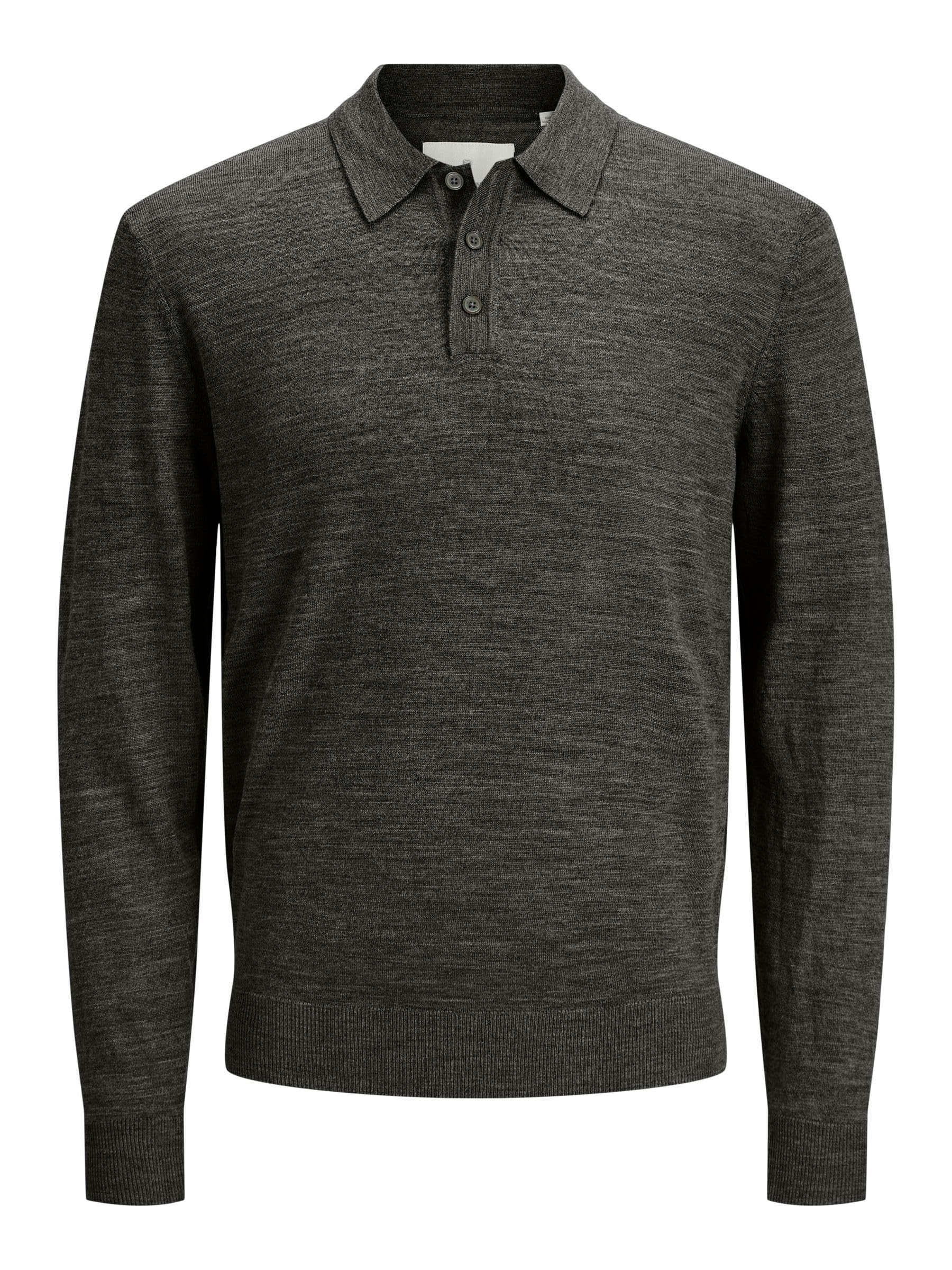 JACK & JONES Jprccmerino Knit Polo Sn, Peat, M