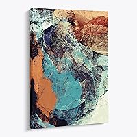 PLART Modern Abstract Geometric Mountain Canvas Wall Art - Vibrant Textured Print, Ready to Hang, 4 Sizes for Living Room Office Decor