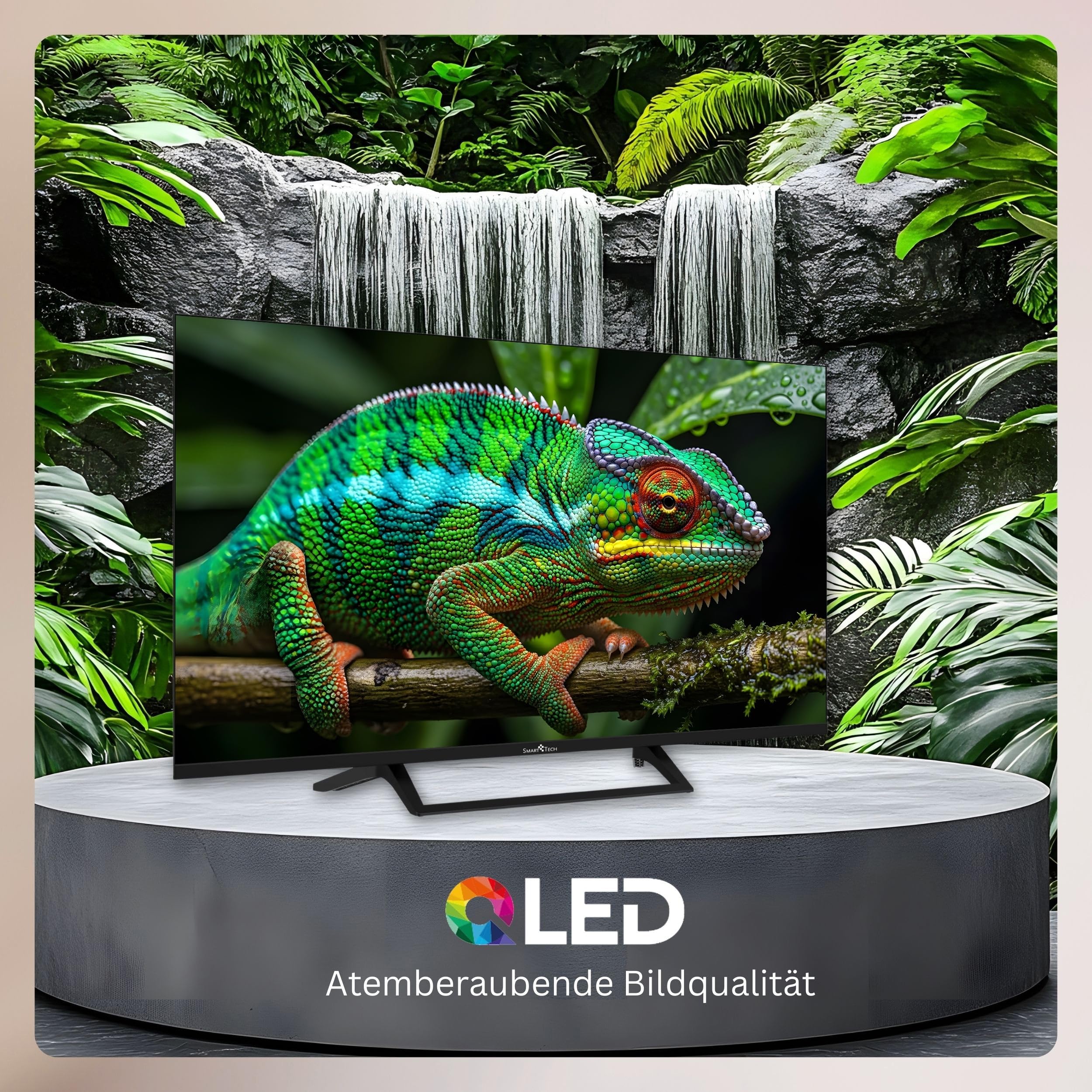 Smart Tech QLED 43QG06V2 Telewizor Google TV HDR z rozdzielczością 4K UHD, Bluetooth i potrójnym tunerem, Smart TV 43QG06V2 (2026)
