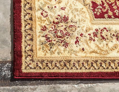 Miniatura 7 de Unique Loom - Alfombra clásica tradicional, colección Versalles, Polipropileno, RojoVerde