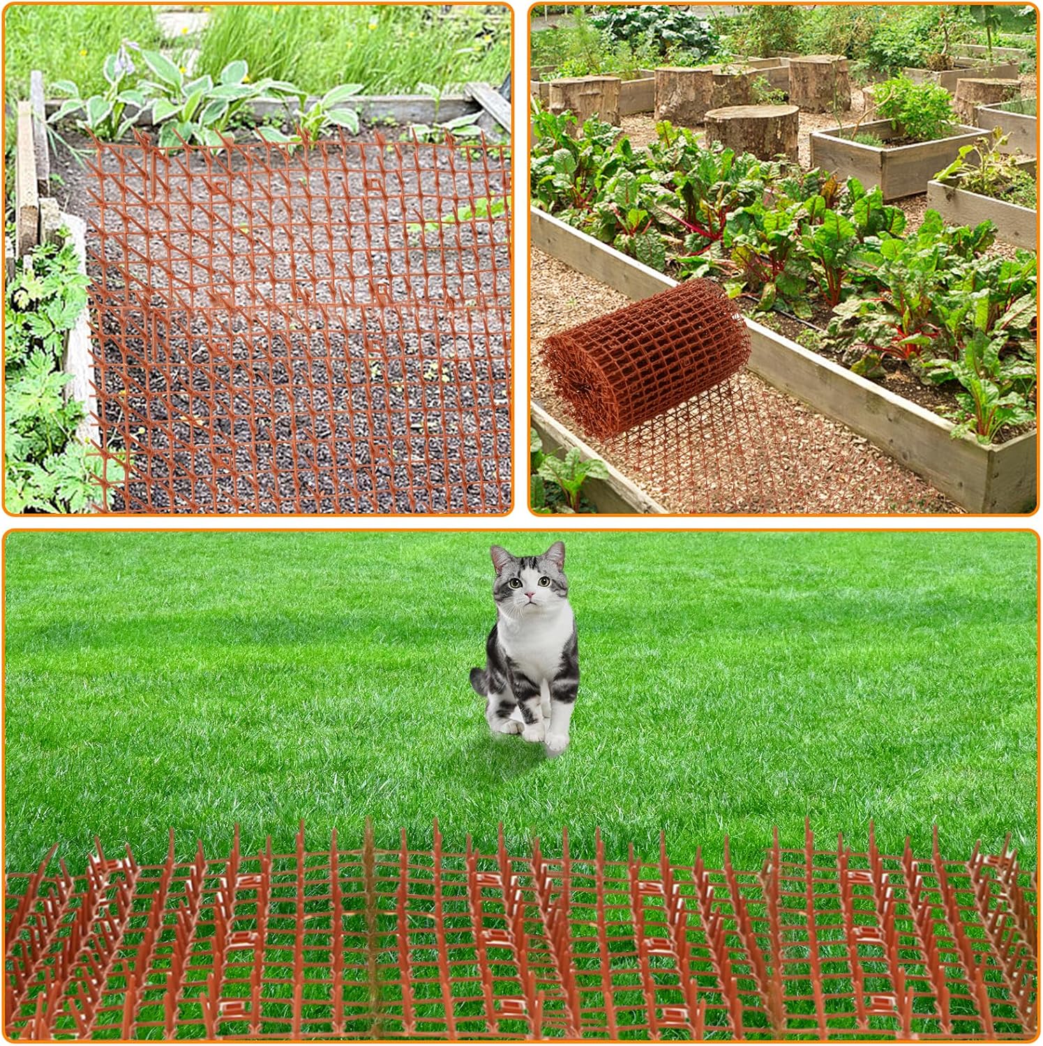 AKOLAFE 13FTx12IN Scat Mat for Cats Indoor Scat Mats for Dogs Cat Deterrent Mat Cat Repellent Mat Cats Spikes Mat to Stop Anti Mat Keep Dog Off Couch Furniture Counter Pets Outdoor Brown