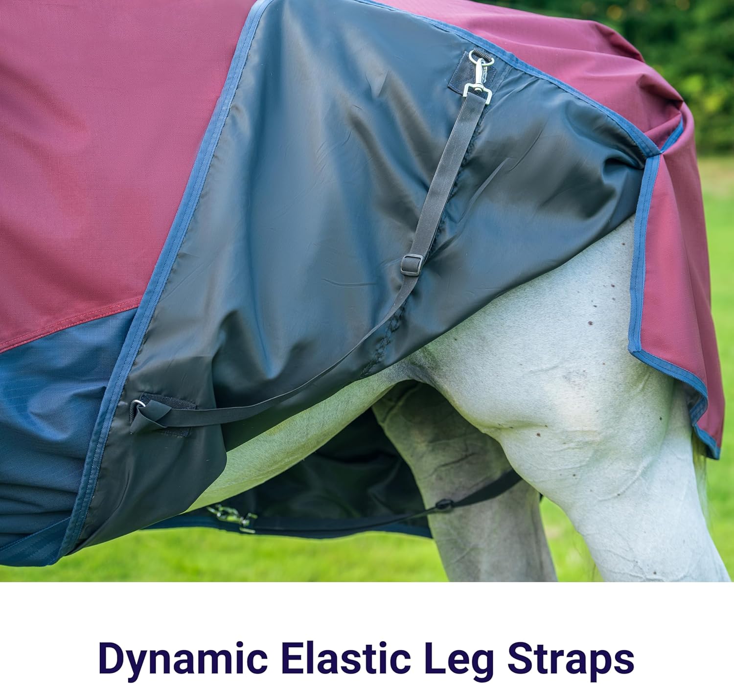 Horse Turnout Rain Sheet | 600 Denier Ripstop Turnout Blanket No Fill (0g) | Waterproof Lightweight Breathable | Tear-Resistant Outer & Rub-Free Silky Inner | Burgundy/Navy - 74 in