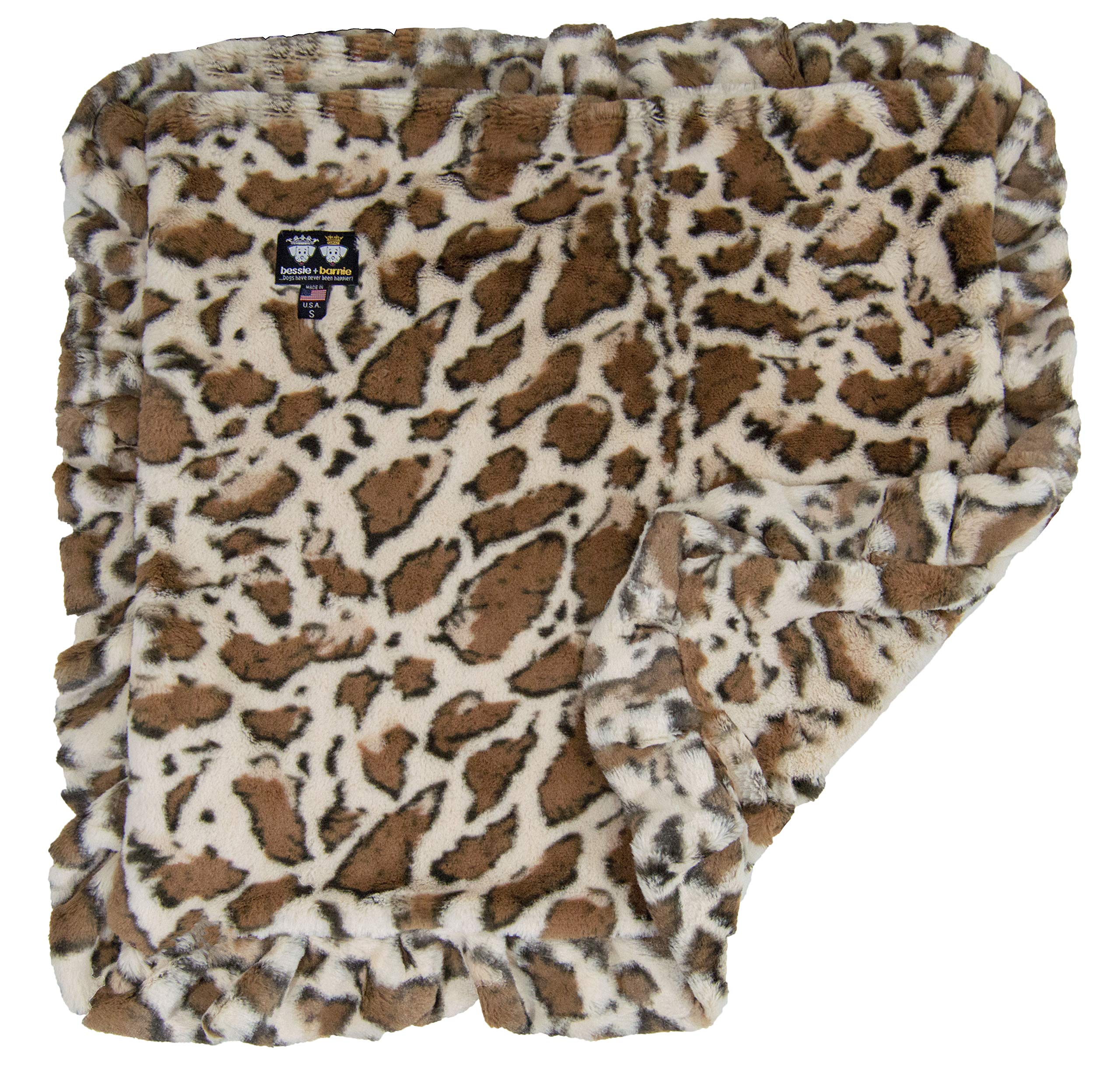Bessie and Barnie Giraffe (Ruffles) Luxury Ultra Plush Faux Fur Pet, Dog, Cat, Puppy Super Soft Reversible Blanket (Multiple Sizes)
