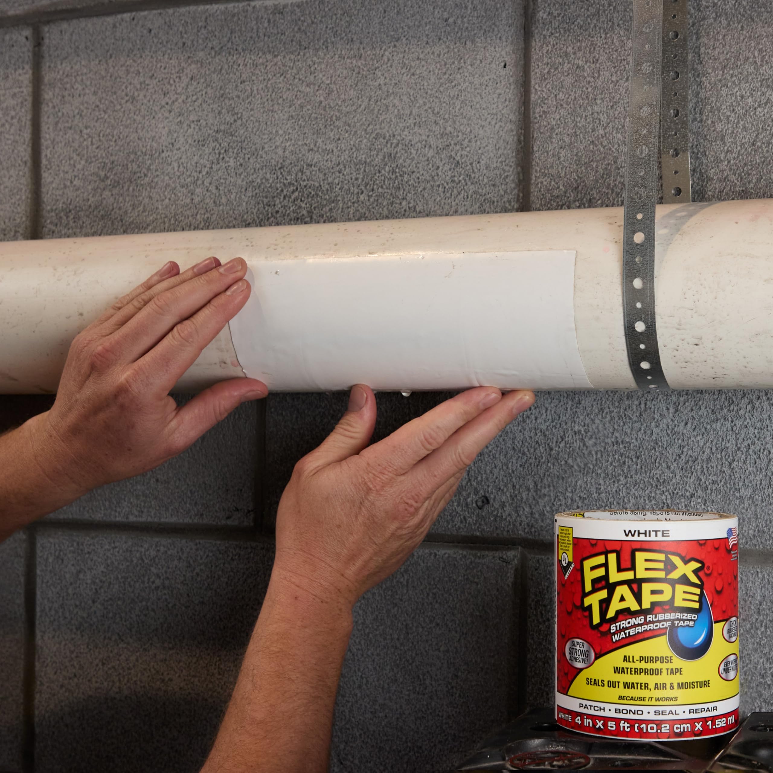 Flex Tape, Ruban adhésif imperméable en caoutchouc souple épais 20,3 cm x 1,5 m – Joint et patch les fuites, fonctionne sous l'eau, projets d'intérieur et d'extérieur – Réparation de toiture et de