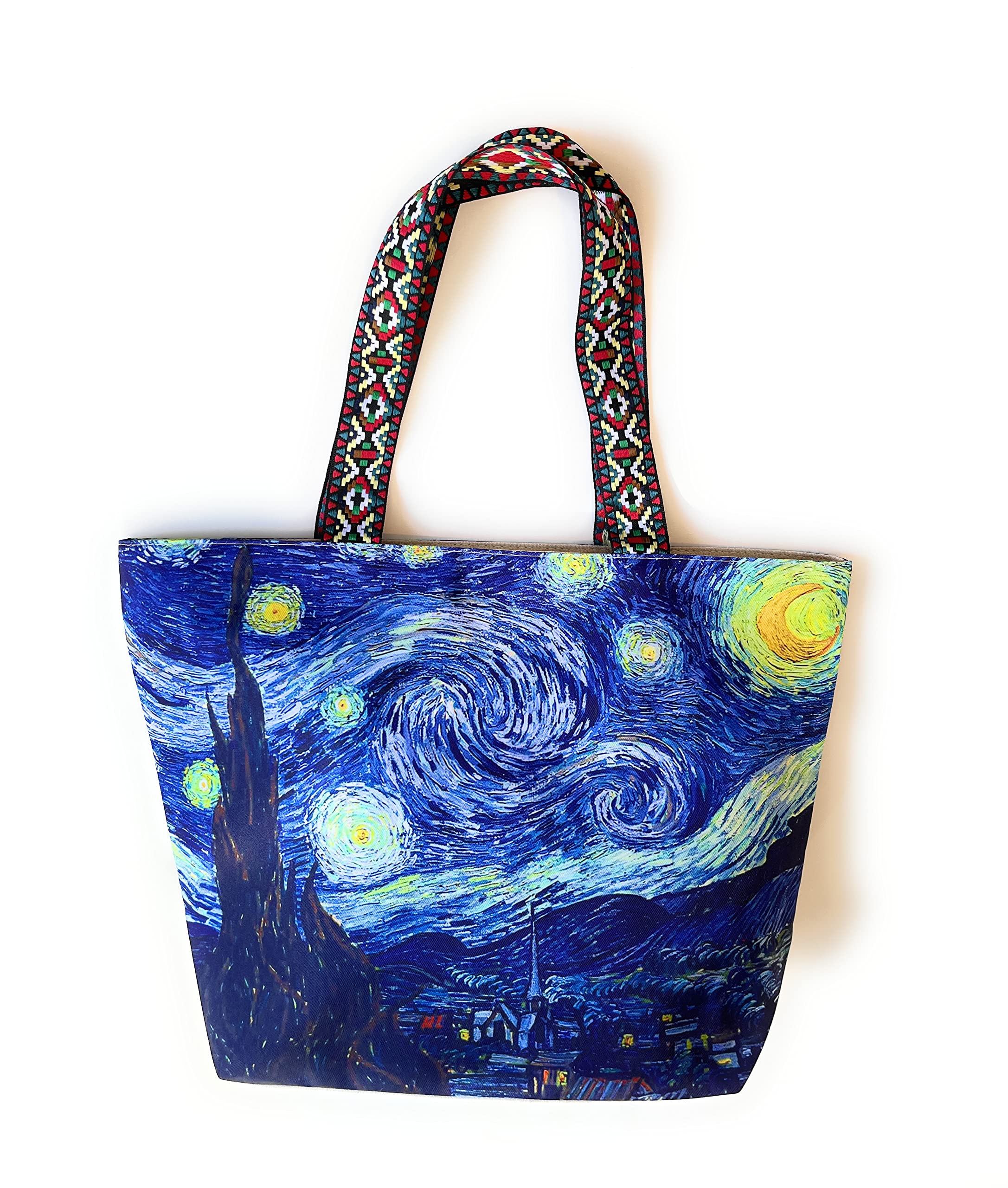 DesconocidoGoods4good Bolso Grande Pinturas Famosas de Hombro Playa Piscina Ligero cierre Cremallera 55x38cm Mujer Hombre.