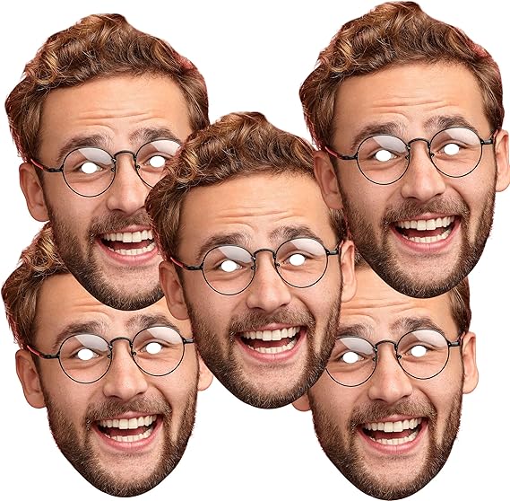 50 x PRECUT Photo Face Masks Personalised Funny Head on a Stick Hen Do