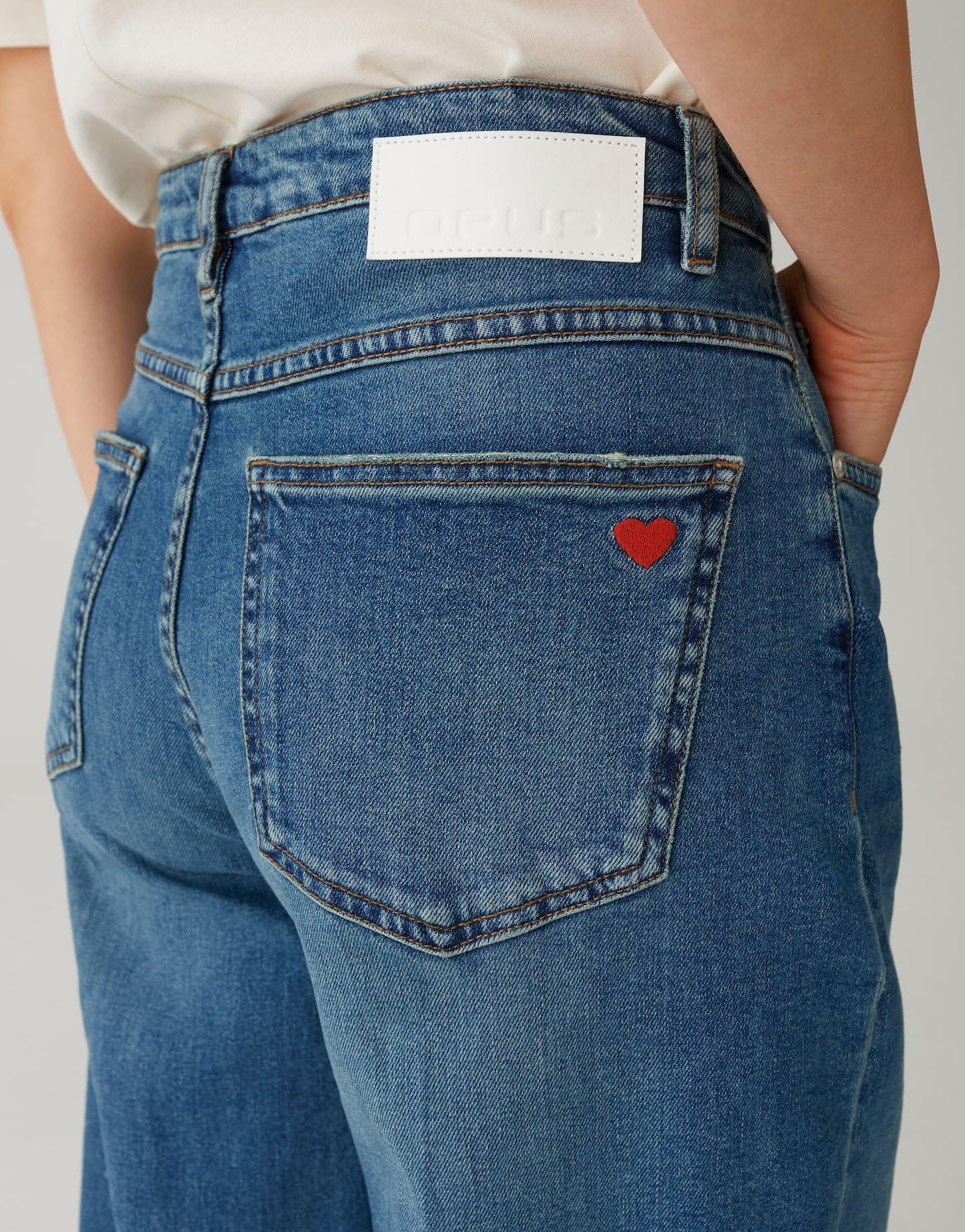 OPUS Damen Wide | Miva Valentine Verkürzte Wide Leg Jeans aus Dry Indigo® Mid Rise