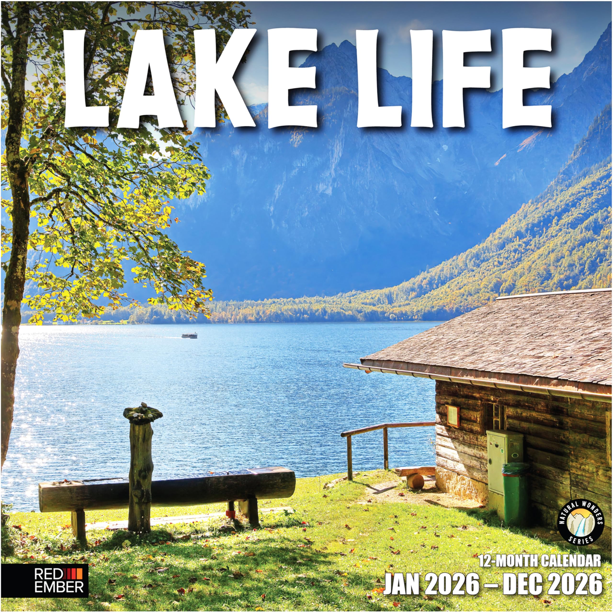 RED EMBER Lake Life 2026 Wall Calendar 12 Month | 12" x 24" Open | Thick &amp; Sturdy Paper | Holiday Gift | Travel Calendar 2026
