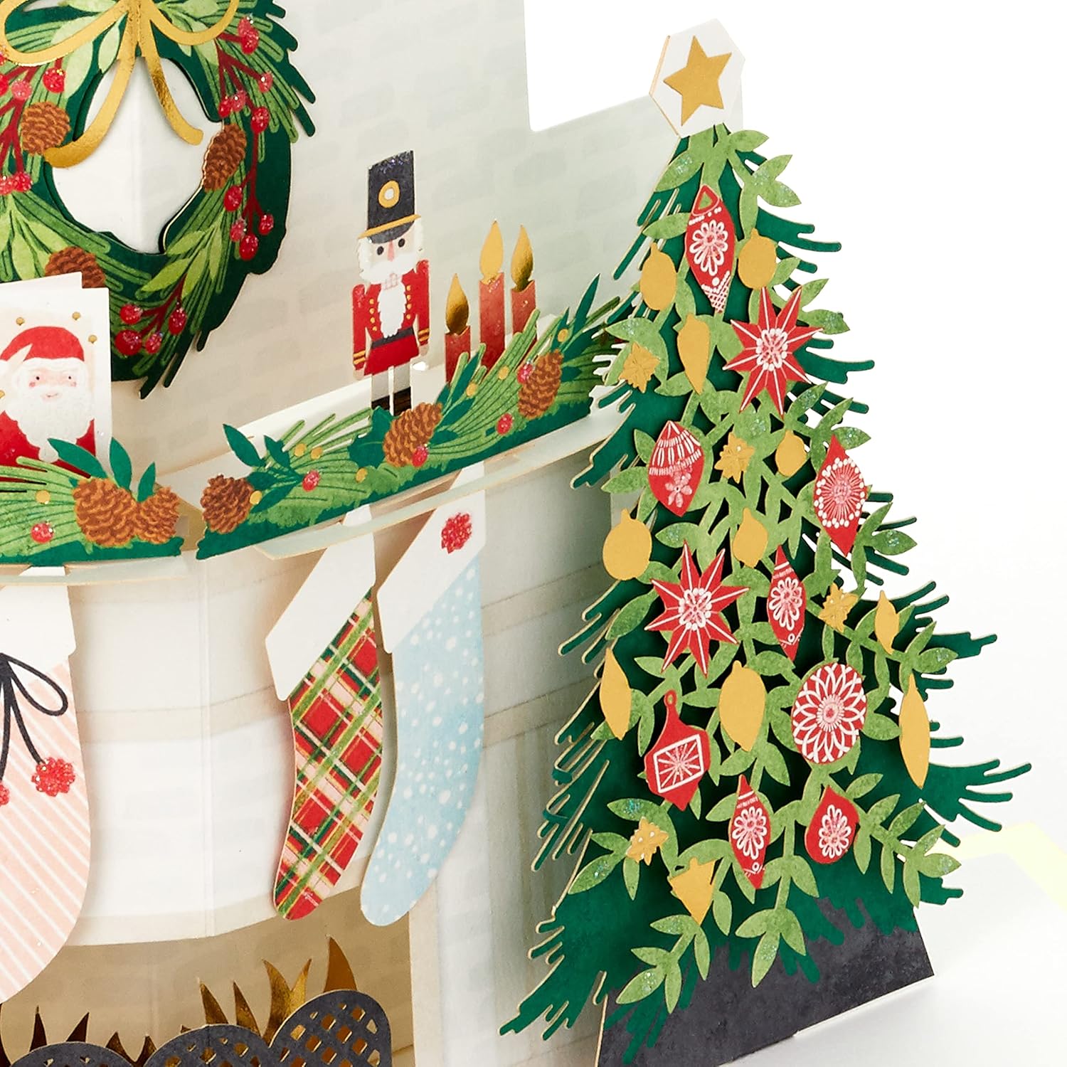 Hallmark Signature Paper Wonder Pop Up Christmas Card (Fireplace Scene) (Pack of 2)