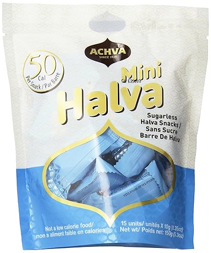 Achva Halva - Mini bolsa de aperitivos sin azúcar, 5.3 onzas