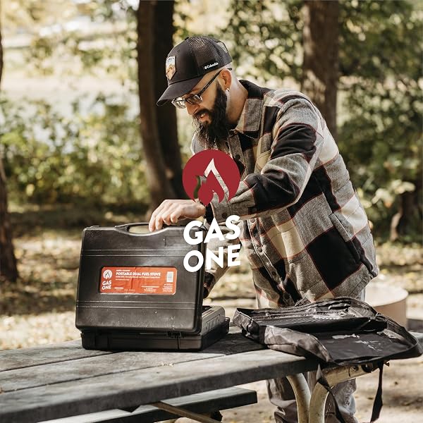 Gas One Propane or Butane Stove GS-3400P Dual Fuel Portable Camping and Backpacking Gas Stove Burner with Carrying Case 