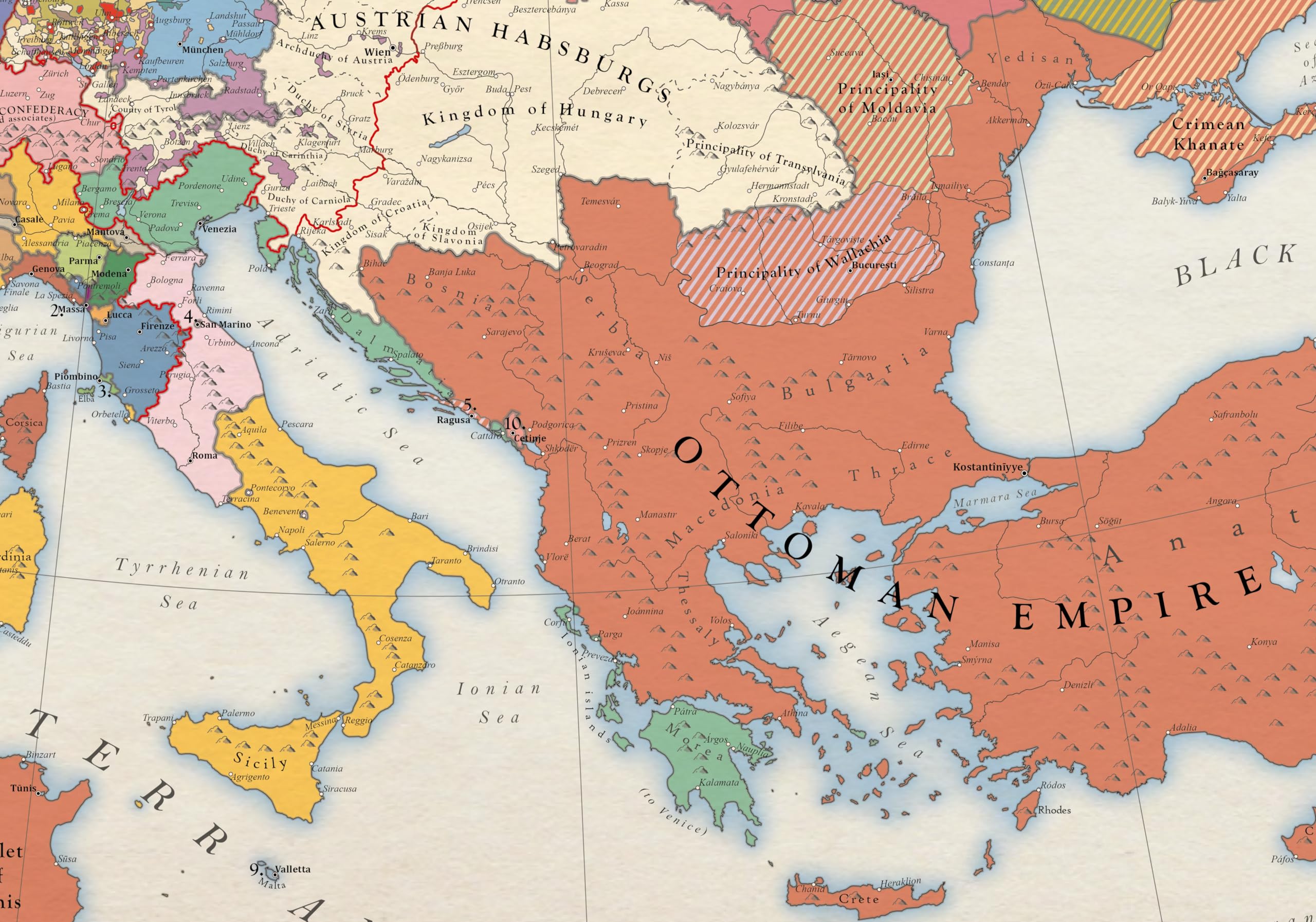 Europa 1700, Mapa Histórico (100x70cm)