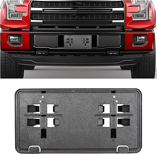 ECOTRIC Soporte delantero de matrícula compatible con Ford F-150 F150 de repuesto para FL3Z-17A385-B FO1068166