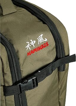 Kamikaze Travel Backpack, 46 x 38 x 20 cm, 35L, for 17 Inch Laptop, Carry-on, Red/Black/Olive Green, red, 35 Litros