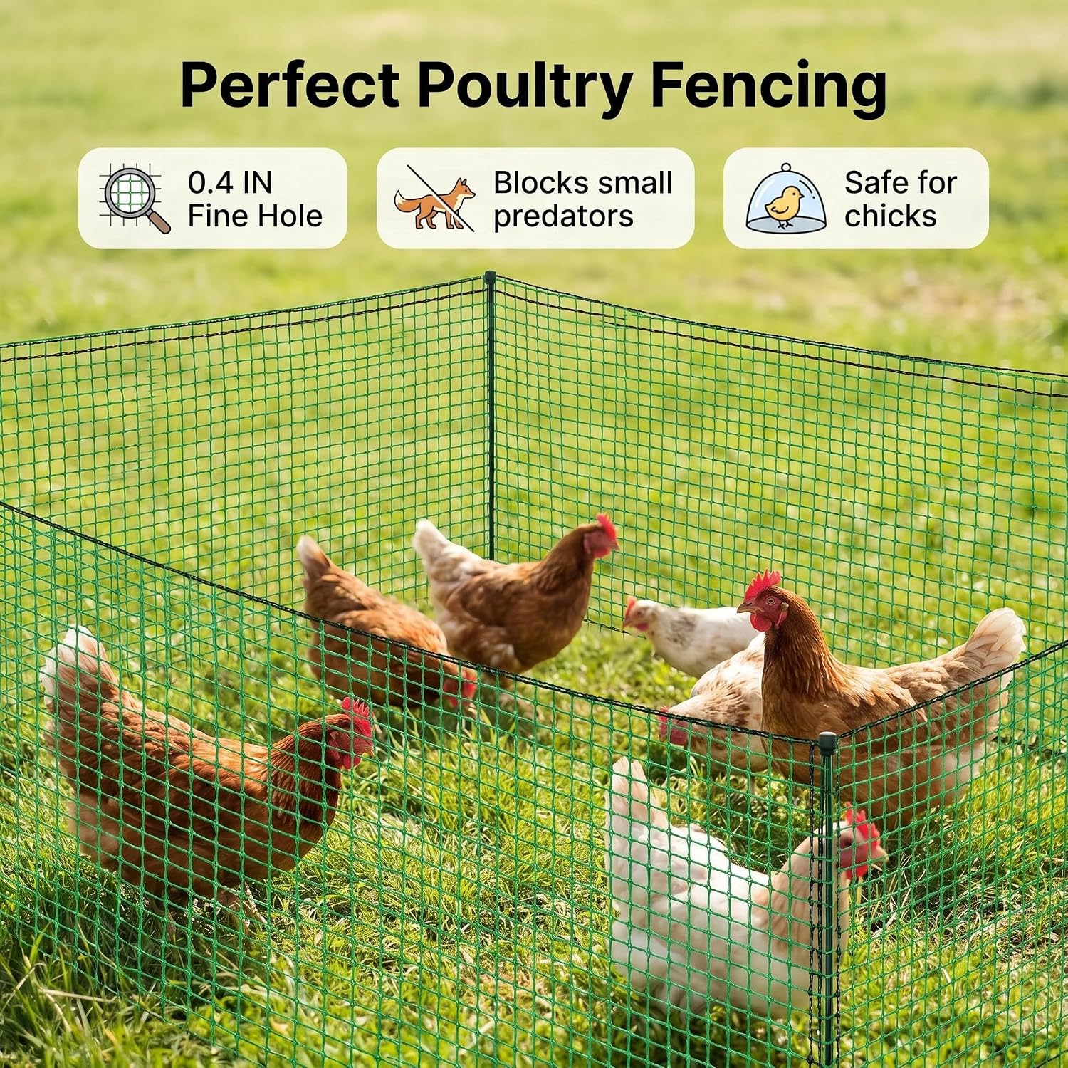 Plastic Garden Fence 4x30 FT, 0.4" Mesh Deer Fence Roll