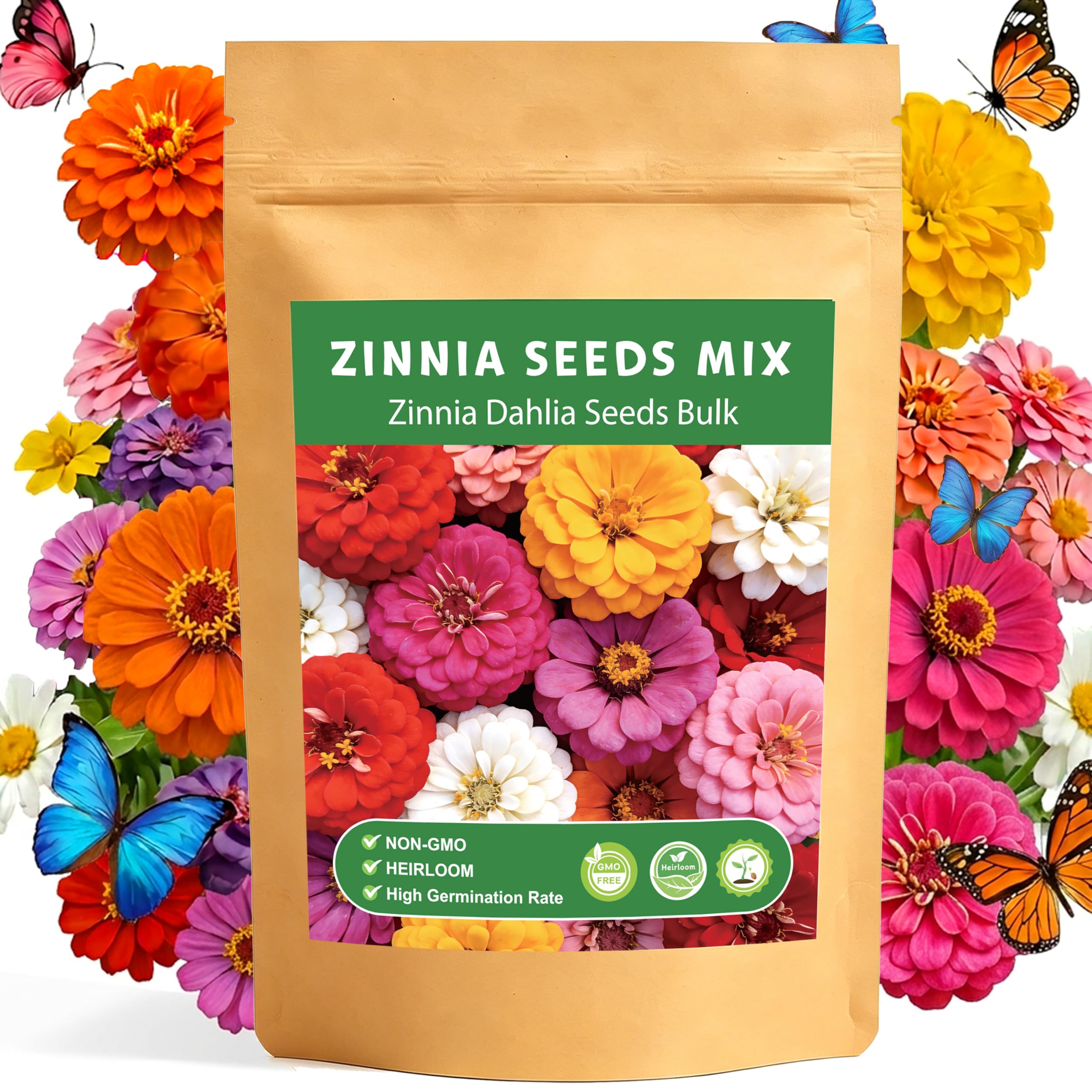 LUOJIBIE Double Dahlia Zinnia Seeds