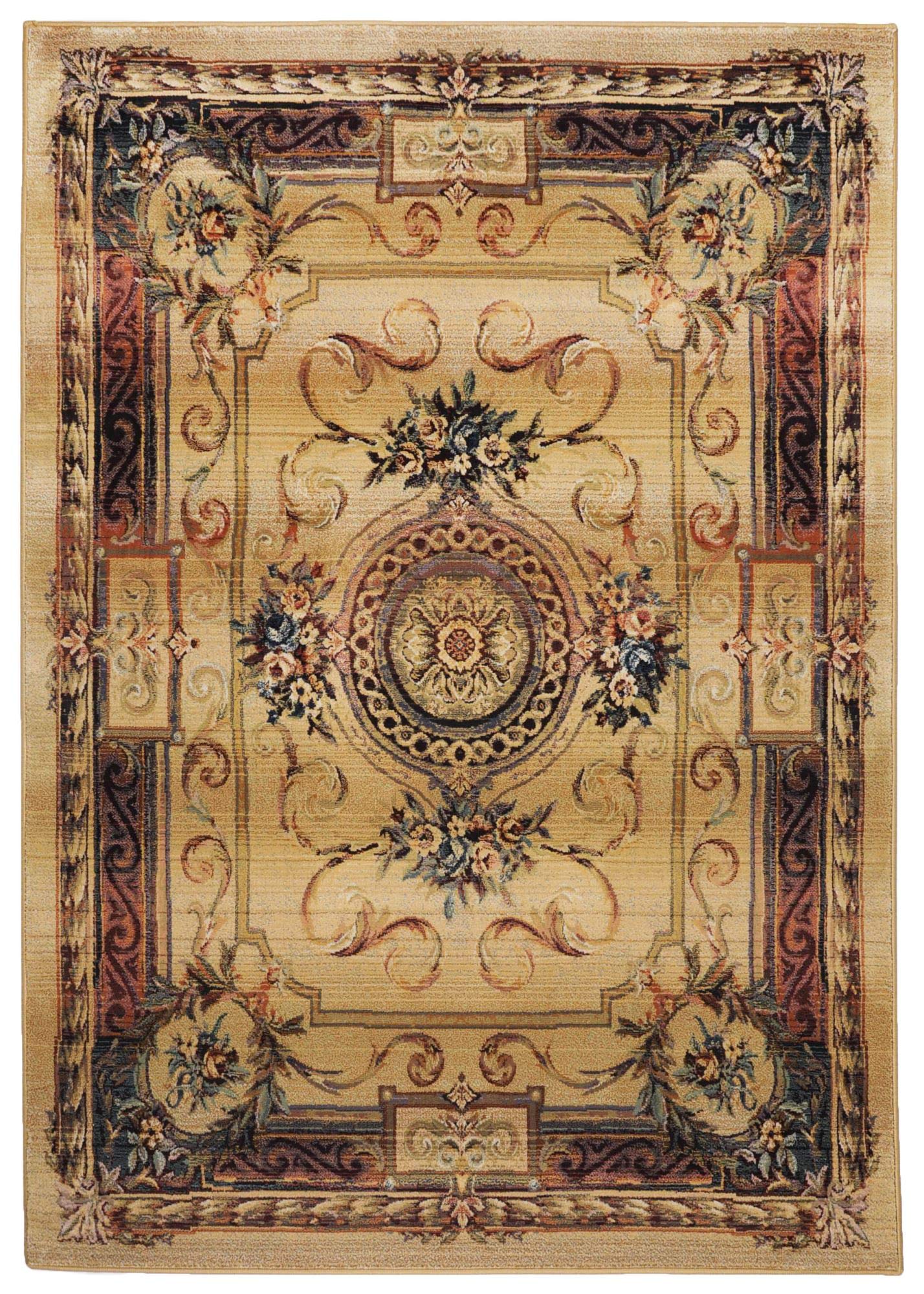 Theko Gabiro 856 Klassischer Orientteppich strapazierfähig und sehr robust in der Farbe Beige