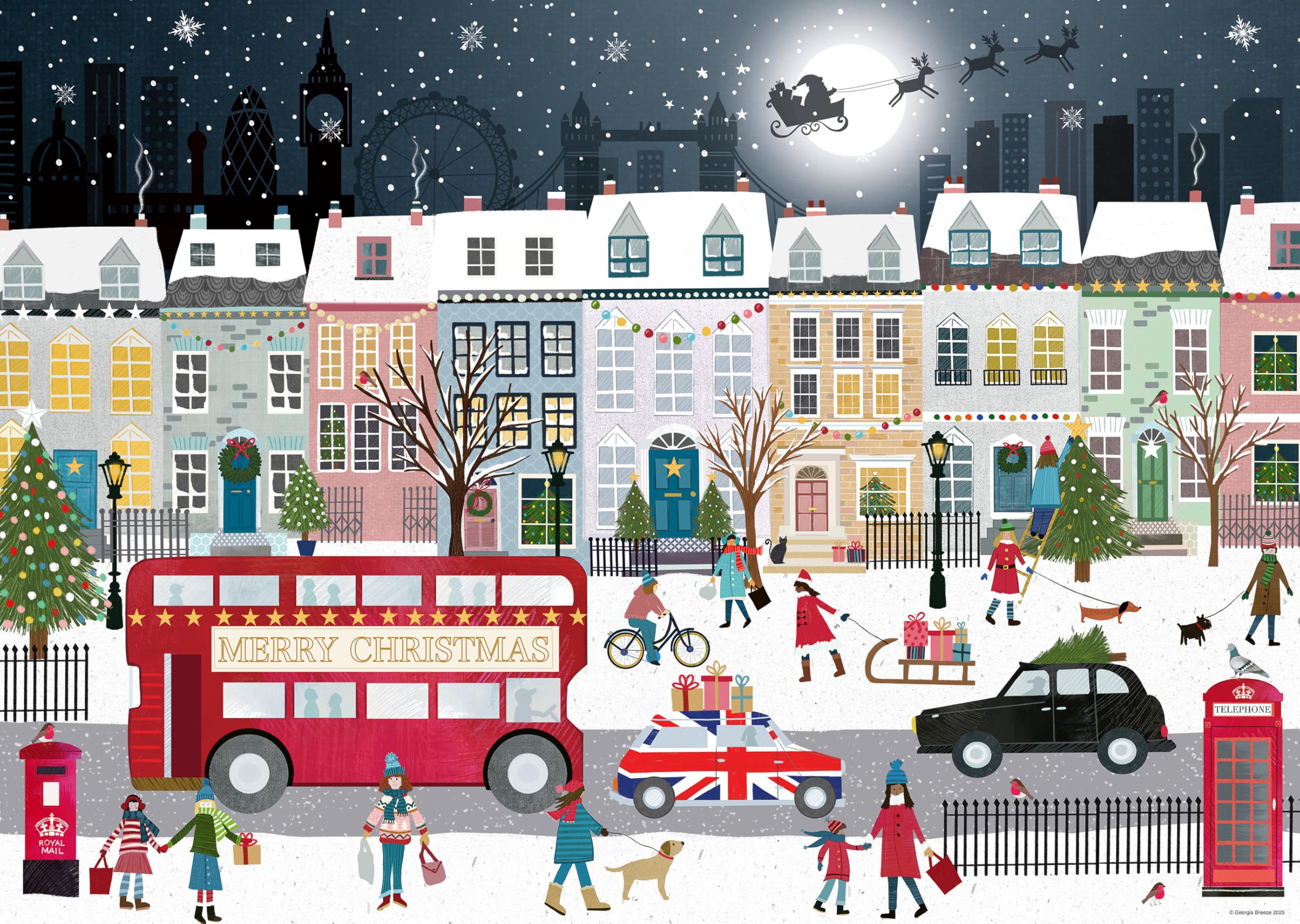 Ravensburger Women's Red London’s Christmas Spirit 1000 Piece Jigsaw Puzzle