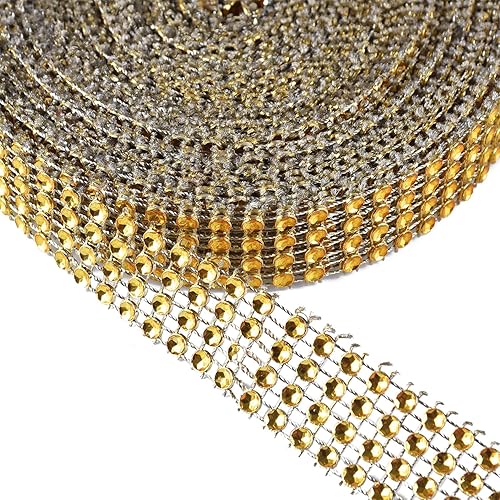 Miniatura 2 de eBoot Cinta de diamantes rhinestone de 4 filas y 10 yardas para tortas de boda, decoraciones de cumpleaños, Baby Shower y proyectos de arte y