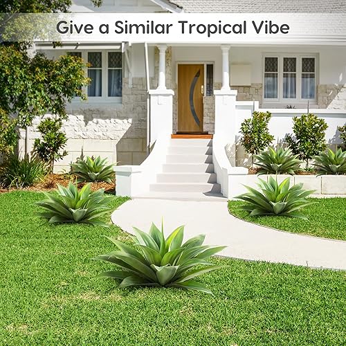 Miniatura 10 de Velener Planta artificial de agave falso planta de agave falsa sin maceta para decoración de habitaciones, planta de agave sintética resistente a