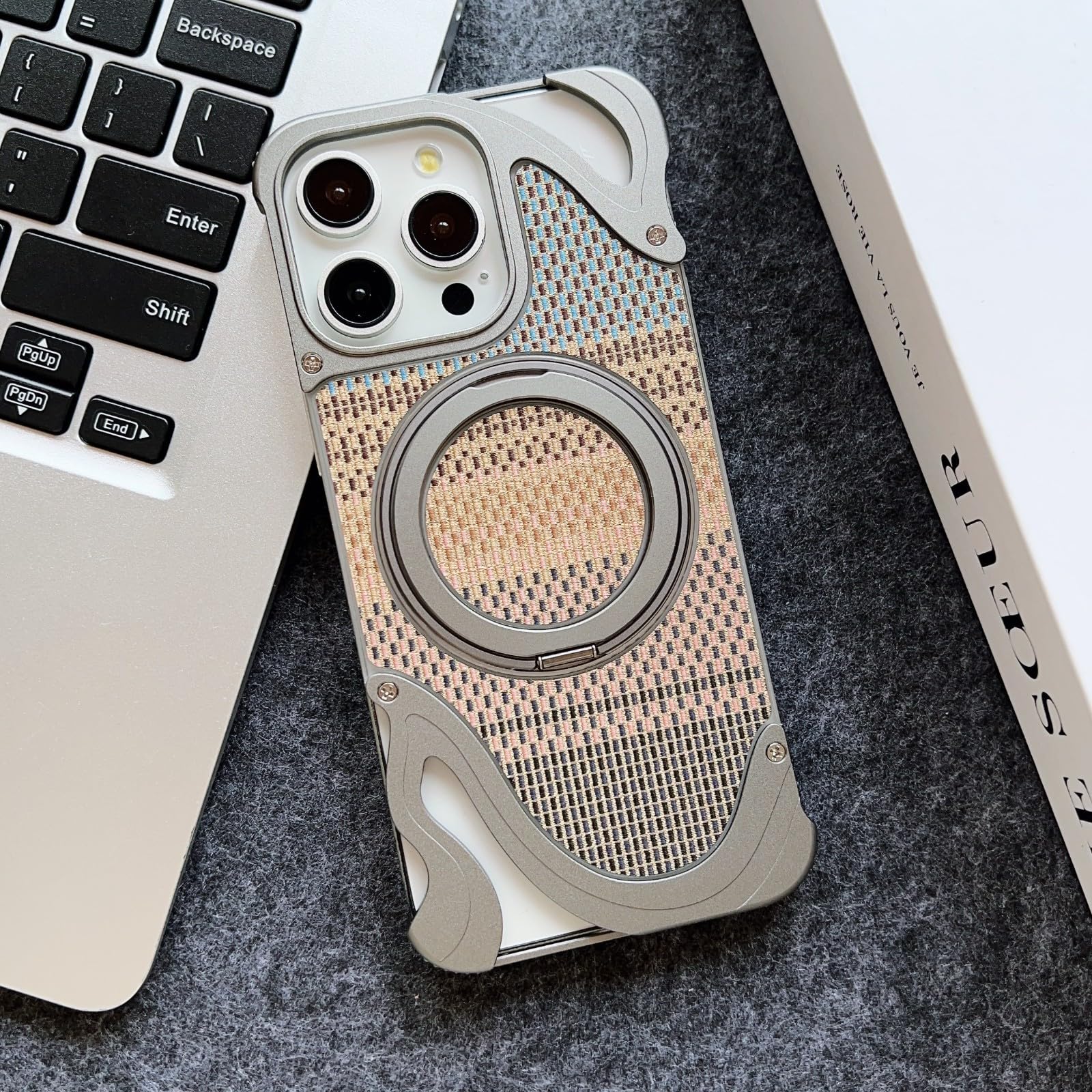 Coque iPhone 16 Pro antichoc titane magnétique sans cadre avec béquille - 7