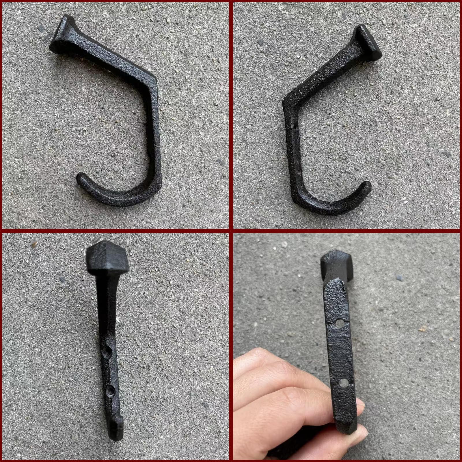 LyyGuanYoo Paquete De 8 Ganchos Rústicos De Hierro Fundido Para Colgar Percheros, Ganchos Resistentes Para Colgar Sombreros, Toallas, Abrigos, Bolsos, Llaves, Ropa, Bufandas
