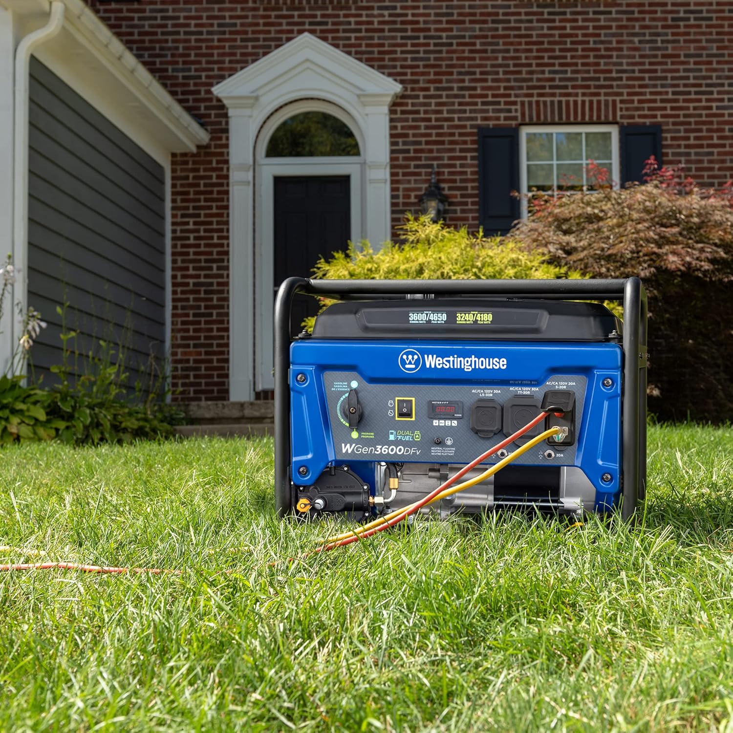 Westinghouse Outdoor Power Equipment WGen3600DFv Dual Fuel (Gas or Propane) Portable Generator 3600 Rated 4650 Peak Watts, RV Ready, CARB Compliant : Everything Else