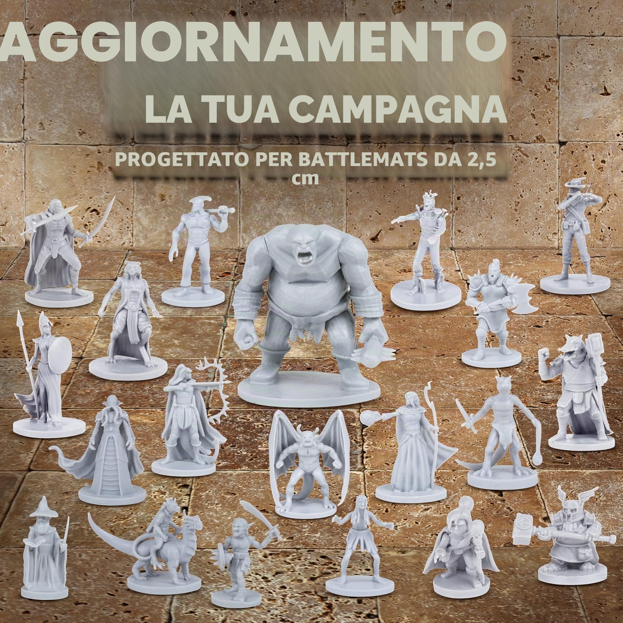 Path Gaming 20 miniature da tavolo fantasiose uniche di Dungeons e Dragons. Scala 28 MM, disegni, non verniciate, ideali D&D
