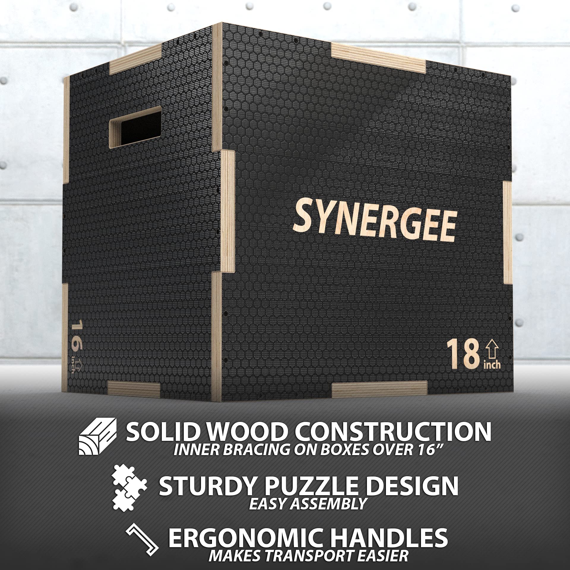 Snapklik.com : Synergee 3 In 1 Non-Slip Wood Plyometric Box For Jump ...