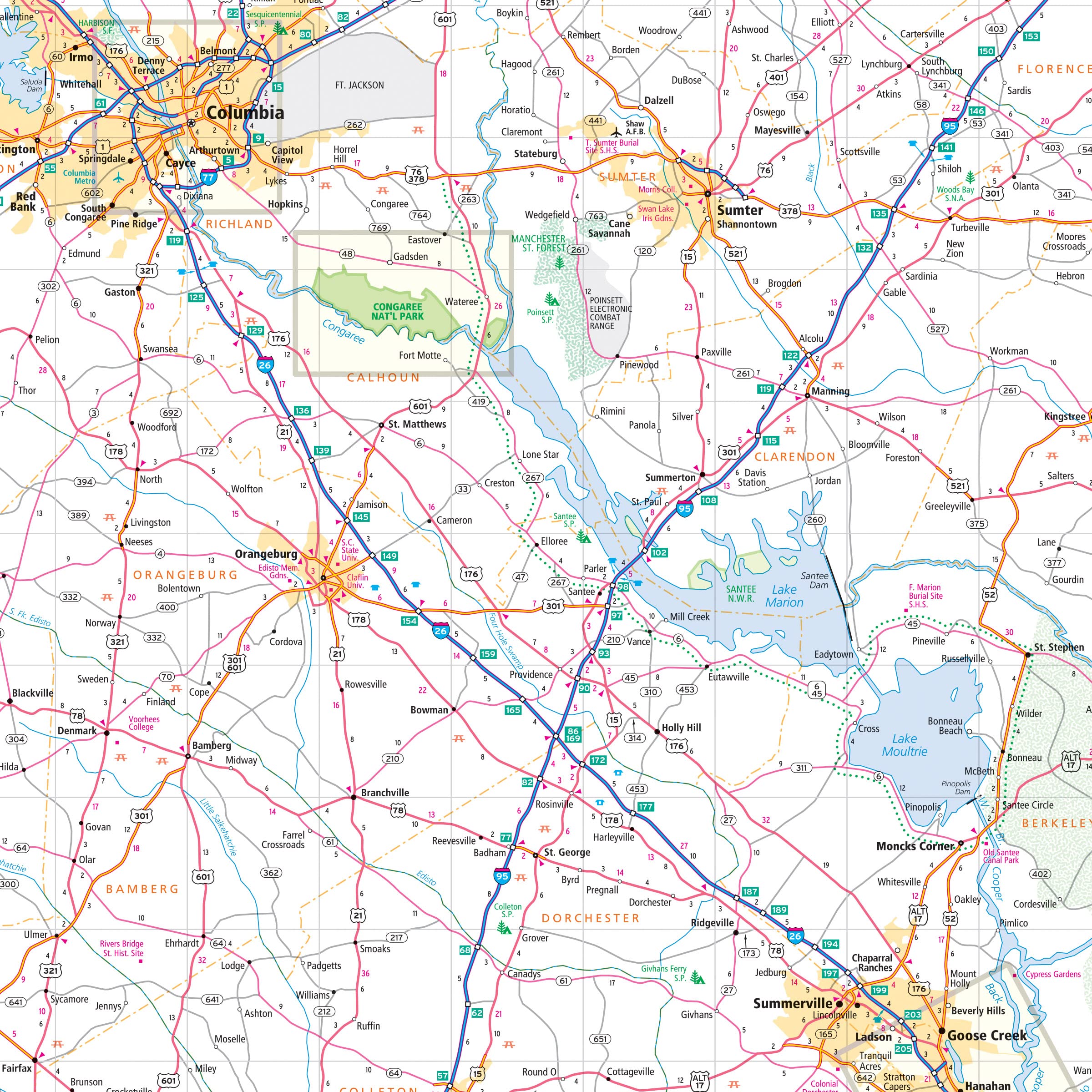 Rand McNally Easy to Read: South Carolina State Map - Image 4
