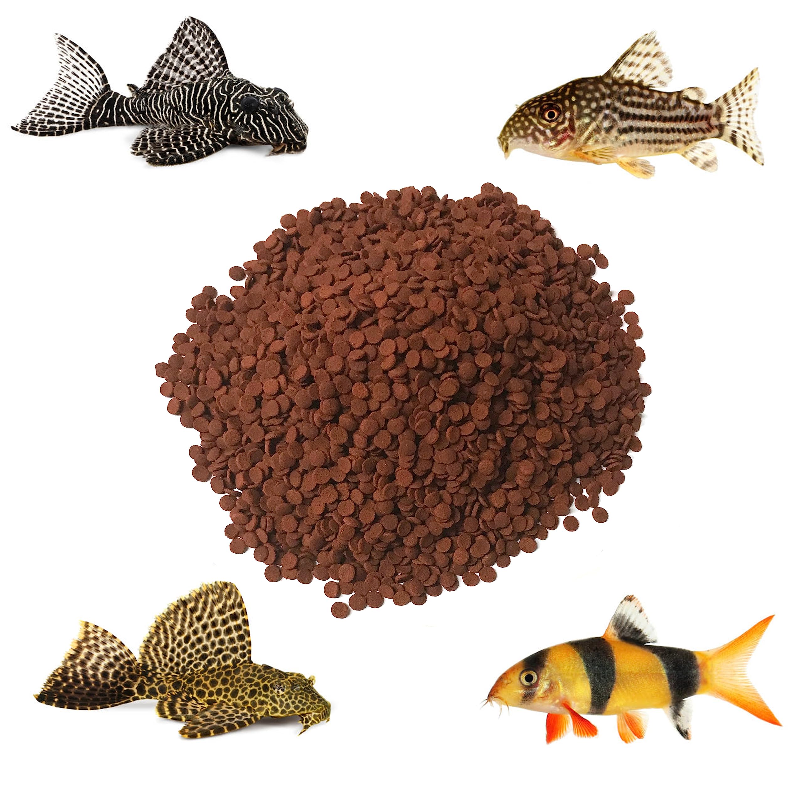 BIG KAHUNA TROPICAL FISH 3 mm Red Sinking Wafer - Sinking Algae Wafers That Provides Balanced Diet for Plecos, Snails, Cory Cats, Catfish, Shrimp, and Crayfish (8 Ounce)