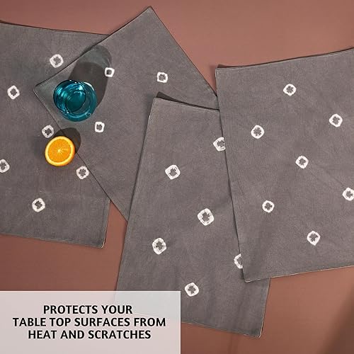 Miniatura 6 de Folkulture Juego de 4 manteles individuales decorativos de 13 x 19 pulgadas, 100% algodón, para mesa de comedor, manteles bohemios para decoración