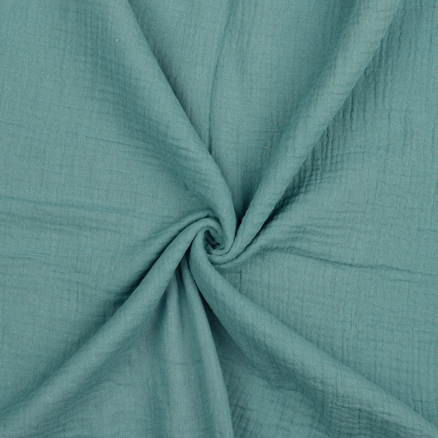 Vmg-Store 017 I Green Muslin Double Gauze 54 Colours Sold By The Metre Fabric Tex 100 Plain (50 X 135 Cm) (017 I Green)