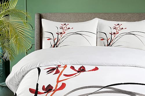 Miniatura 127 de Ambesonne Juego de funda de edredón de brújula, ilustración de mapa del mundo, marinero marítimo, equipo de vida monocromático, juego de ropa