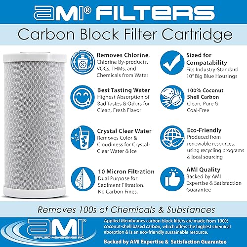 Miniatura 7 de Applied Membranes Inc. Reemplazo de cartucho de filtro de agua de 3 etapas para toda la casa, incluye cartuchos de filtro de sedimentos, carbono y