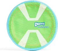Chuckit! Paraflight Flyer Frisbee de cachorro para longa distância, verde/azul, grande