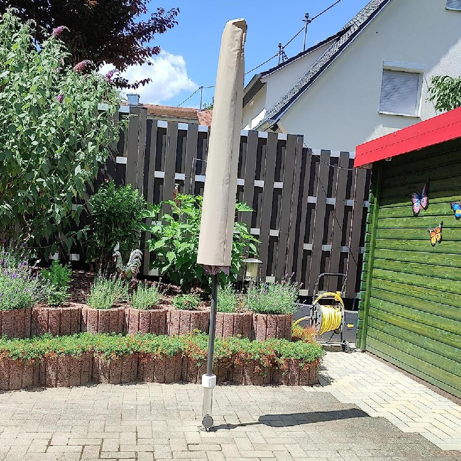 Zupoquk Inground Umbrella Base/Stand,Aluminum Alloy Outdoor Umbrella Stand,Heavy Duty Umbrella Holder for One Size Fits All