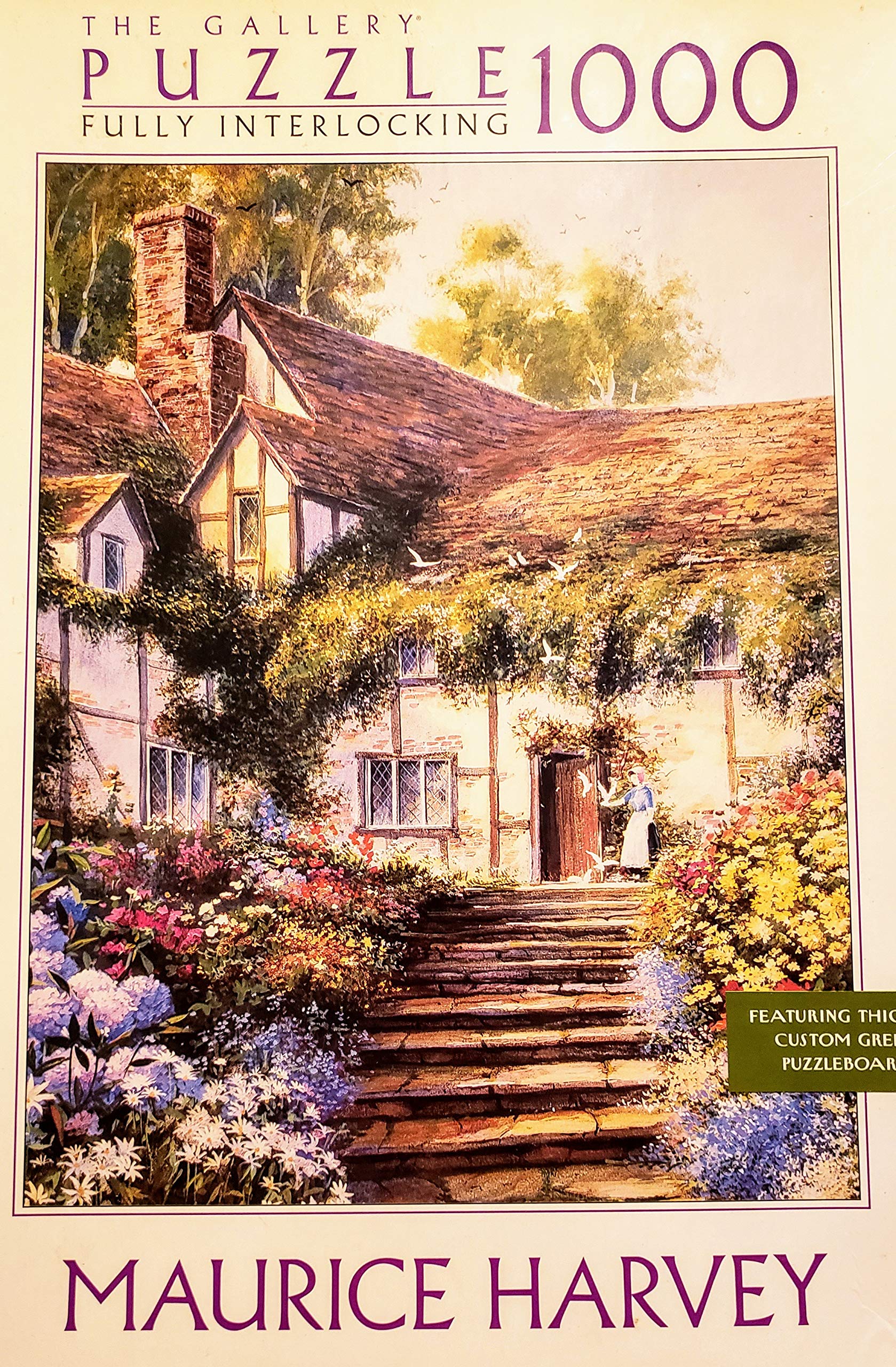 1998 MAURICE HARVEY - FEEDING TIME AT THE MANOR - The Gallery 1000 Piece Jigsaw Puzzle (box wear from storage)