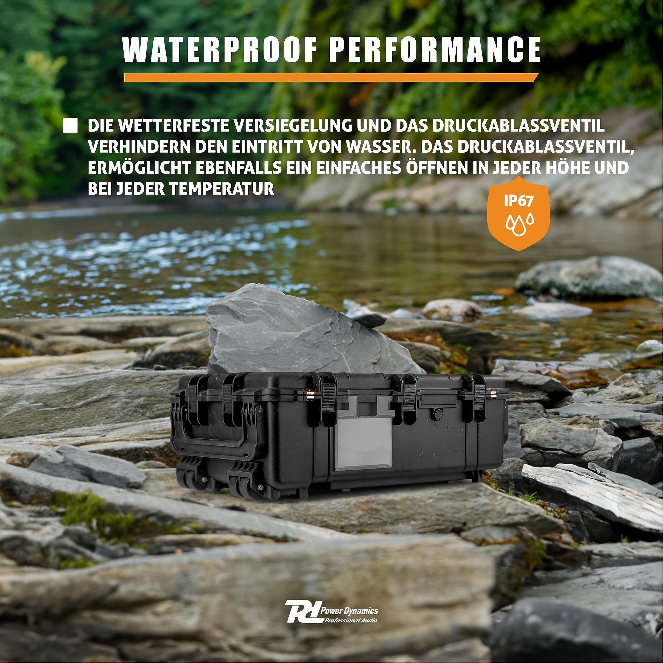 Power Dynamics GIGCase42T, Universal Outdoor Hartschalenkoffer, Trolley, Wasserdicht, Kamera Koffer mit Schaumstoffeinlage, Foto Koffer, Pistolenkoffer, Transportkoffer mit Schaumstoff und Rollen