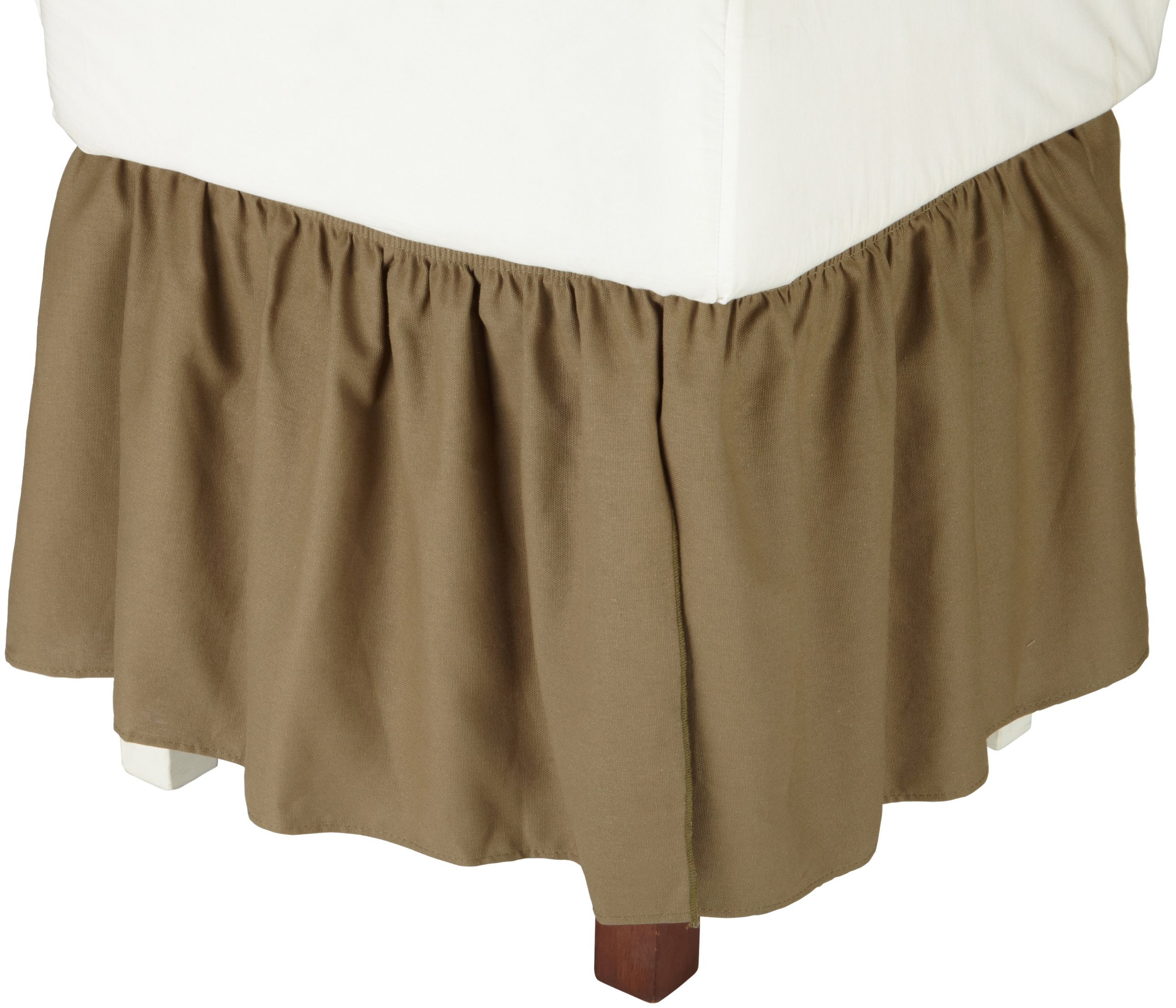 Falda de cama de algodón verde Ellis Curtain con volantes para cama de matrimonio