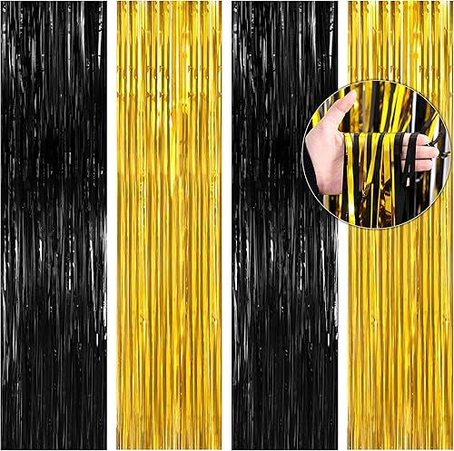 BTSD-home Cortina de flecos de papel de aluminio, cortina de telón de fondo metálico para decoración de bodas, cumpleaños, baby shower, despedida de